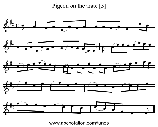 Pigeon on the Gate [3] - staff notation