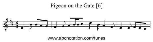 Pigeon on the Gate [6] - staff notation