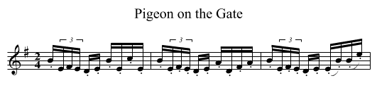 Pigeon on the Gate - staff notation
