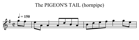 PIGEON'S TAIL (hornpipe), The - staff notation