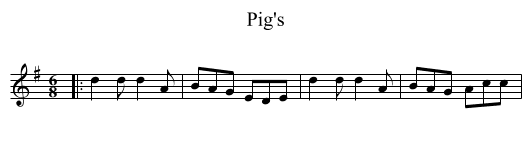 Pig's - staff notation