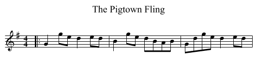 Pigtown Fling, The  - staff notation