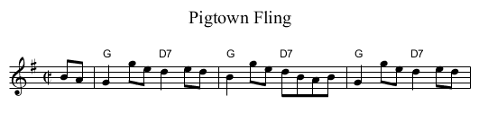 Pigtown Fling - staff notation