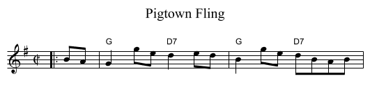 Pigtown Fling - staff notation