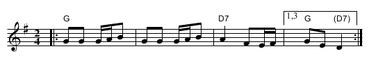 Piiripolkka - staff notation