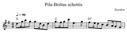 Pila-Brittas schottis - staff notation