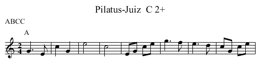 Pilatus-Juiz  C 2+ - staff notation