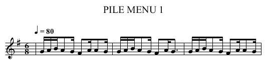 PILE MENU 1 - staff notation