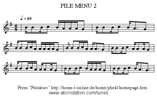 PILE MENU 2 - staff notation