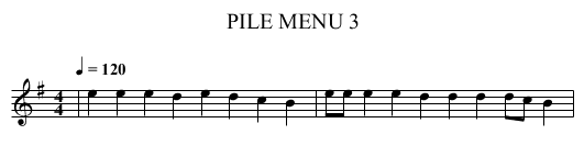 PILE MENU 3 - staff notation