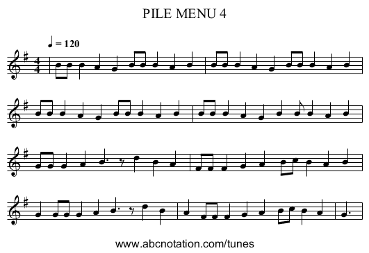 PILE MENU 4 - staff notation