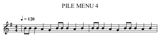 PILE MENU 4 - staff notation