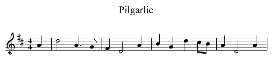 Pilgarlic - staff notation