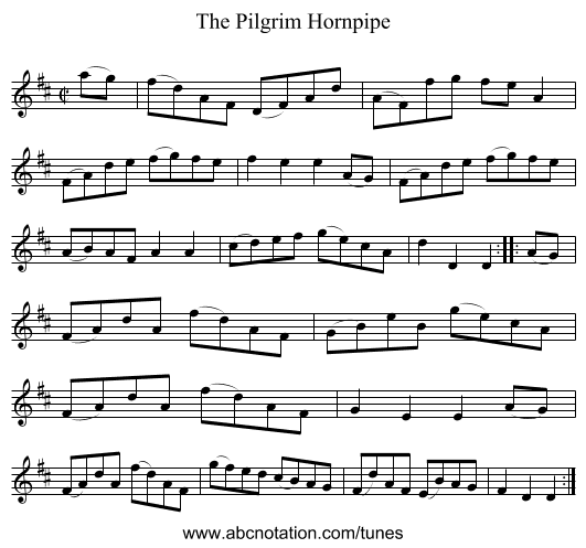 Pilgrim Hornpipe, The - staff notation