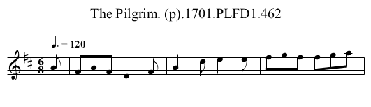 Pilgrim. (p).1701.PLFD1.462, The - staff notation