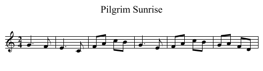 Pilgrim Sunrise - staff notation