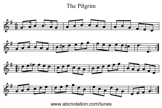 Pilgrim, The - staff notation