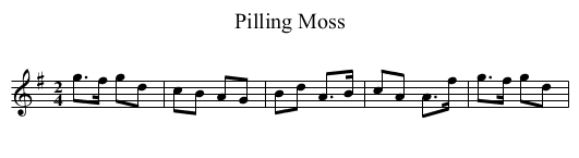 Pilling Moss - staff notation