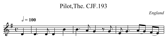 Pilot,The. CJF.193 - staff notation