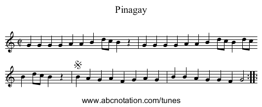 Pinagay - staff notation