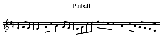 Pinball - staff notation