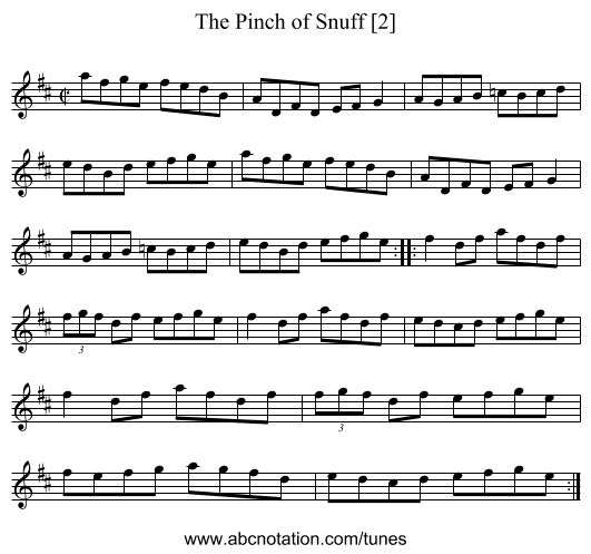 Pinch of Snuff [2], The - staff notation