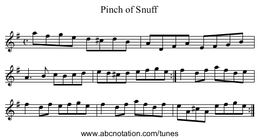 Pinch of Snuff - staff notation