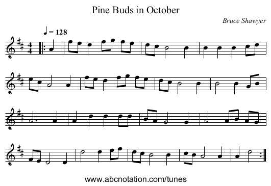 Pine Buds in October - staff notation
