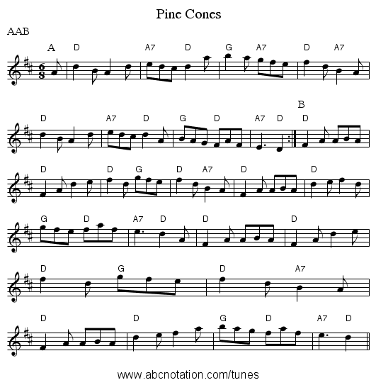 Pine Cones - staff notation