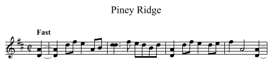 Piney Ridge - staff notation