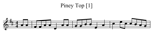 Piney Top [1] - staff notation
