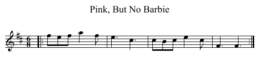 Pink, But No Barbie - staff notation