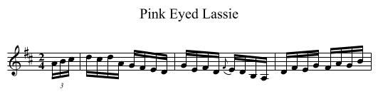 Pink Eyed Lassie - staff notation