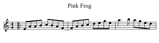 Pink Frog - staff notation