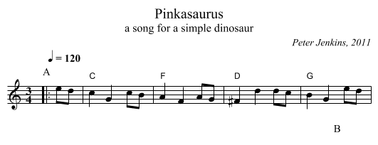 Pinkasaurus - staff notation
