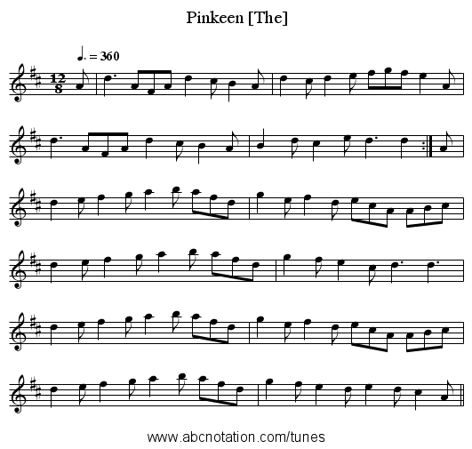 Pinkeen [The] - staff notation
