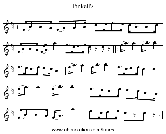 Pinkell's - staff notation
