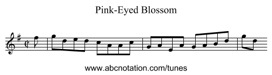Pink-Eyed Blossom - staff notation