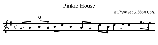 Pinkie House - staff notation