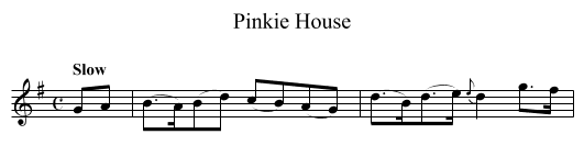 Pinkie House - staff notation