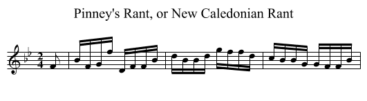 Pinney's Rant, or New Caledonian Rant - staff notation