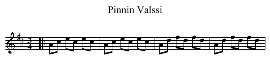 Pinnin Valssi - staff notation