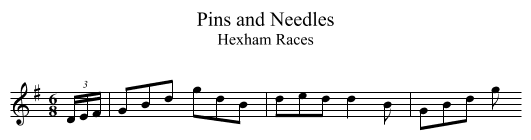 Pins and Needles - staff notation