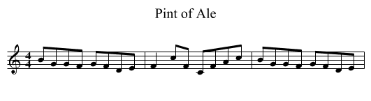 Pint of Ale - staff notation