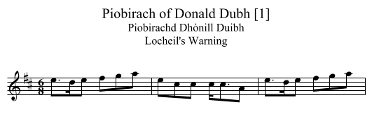 Piobirach of Donald Dubh [1] - staff notation