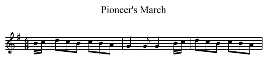 Pioneer's March - staff notation