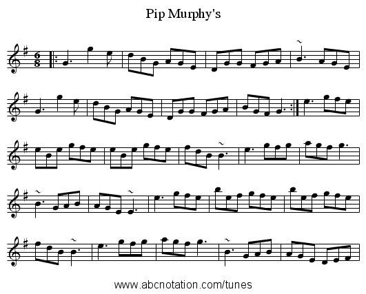 Pip Murphy's - staff notation