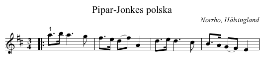 Pipar-Jonkes polska - staff notation