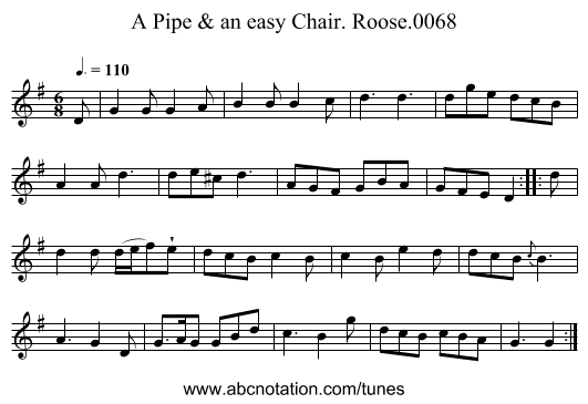 Pipe & an easy Chair. Roose.0068, A - staff notation