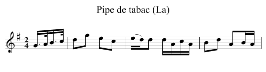 Pipe de tabac (La) - staff notation